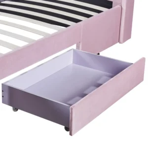 Κρεβάτι Διπλό ArteLibre ANNONA Ανοιχτό Ροζ Βελούδο 217x175x117.5cm (Στρώμα 160x200cm) - Image 8