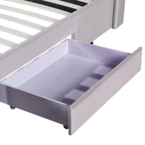 Κρεβάτι Διπλό ArteLibre ANNONA Ivory Βελούδο 217x175x117.5cm (Στρώμα 160x200cm) - Image 8