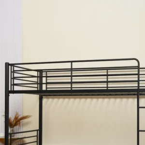 Κουκέτα ArteLibre NICKY Μαύρο Μέταλλο 210x97.5x151cm (Στρώμα 90x200cm) - Image 3