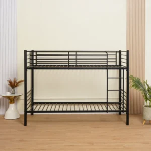 Κουκέτα ArteLibre NICKY Μαύρο Μέταλλο 210x97.5x151cm (Στρώμα 90x200cm) - Image 5