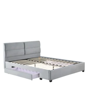 Κρεβάτι Διπλό ArteLibre PRODREAM Γκρι Ύφασμα 206x169x96cm (Στρώμα 160x200cm) - Image 2