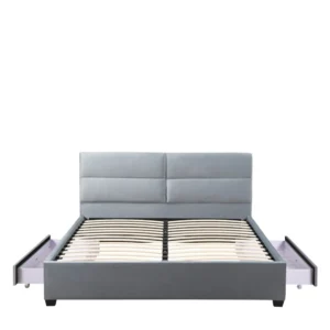 Κρεβάτι Διπλό ArteLibre PRODREAM Γκρι Ύφασμα 206x169x96cm (Στρώμα 160x200cm) - Image 4