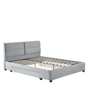 Κρεβάτι Διπλό ArteLibre PRODREAM Γκρι Ύφασμα 206x169x96cm (Στρώμα 160x200cm)