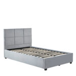 Κρεβάτι Μονό ArteLibre CLOUDREST Γκρι Ύφασμα 214x127.5x109cm (Στρώμα 120x200cm)