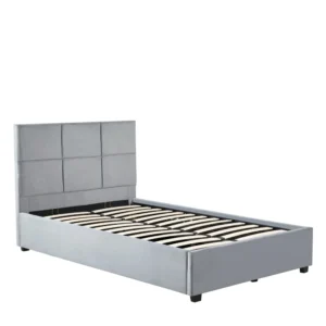 Κρεβάτι Μονό ArteLibre CLOUDREST Γκρι Ύφασμα 214x127.5x109cm (Στρώμα 120x200cm)