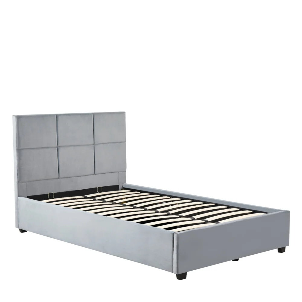 Κρεβάτι Μονό ArteLibre CLOUDREST Γκρι Ύφασμα 214x127.5x109cm (Στρώμα 120x200cm)