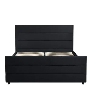 Κρεβάτι Διπλό ArteLibre SLEEPSUIT Μαύρο Ύφασμα 218x172x118cm (Στρώμα 160x200cm) - Image 2