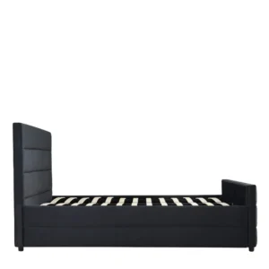 Κρεβάτι Διπλό ArteLibre SLEEPSUIT Μαύρο Ύφασμα 218x172x118cm (Στρώμα 160x200cm) - Image 3