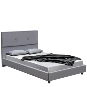 Κρεβάτι Ημίδιπλο ArteLibre TAMAHAWK Γκρι Ύφασμα Για Στρώμα 120x200cm