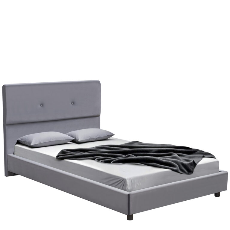 Κρεβάτι Ημίδιπλο ArteLibre TAMAHAWK Γκρι Ύφασμα 212x136x106cm (Στρώμα 120x200cm)