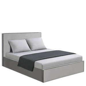 Κρεβάτι Υπέρδιπλο ArteLibre WICHITA Γκρι Ύφασμα Για Στρώμα 160x200cm