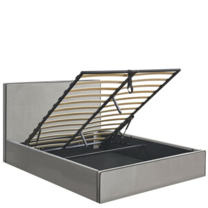 Κρεβάτι Υπέρδιπλο ArteLibre WICHITA Γκρι Ύφασμα Για Στρώμα 160x200cm - Image 5