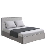 Κρεβάτι Υπέρδιπλο ArteLibre WICHITA Γκρι Ύφασμα 214.5x170x110.5cm (Στρώμα 160x200cm)