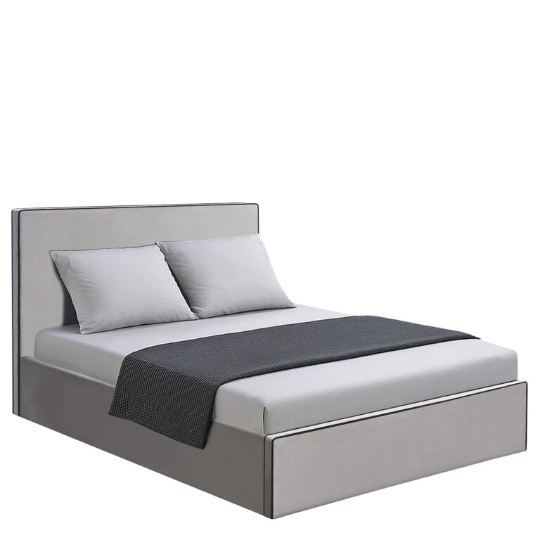 Κρεβάτι Υπέρδιπλο ArteLibre WICHITA Γκρι Ύφασμα 214.5x170x110.5cm (Στρώμα 160x200cm)