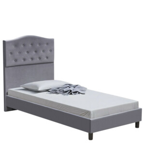 Κρεβάτι Μονό ArteLibre JUNIPER Γκρι Ύφασμα Για Στρώμα 90x200cm