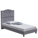 Κρεβάτι Μονό ArteLibre JUNIPER Γκρι Ύφασμα 209x101x125cm (Στρώμα 90x200cm)