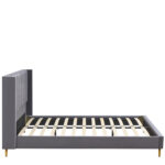 Κρεβάτι Υπέρδιπλο ArteLibre SEDONA Γκρι Ύφασμα 216x176x110cm (Στρώμα 160x200cm) - Image 2