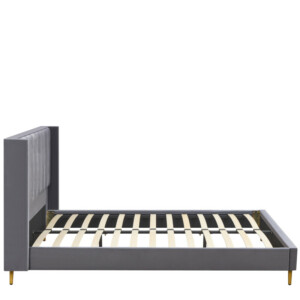 Κρεβάτι Υπέρδιπλο ArteLibre SEDONA Γκρι Ύφασμα Για Στρώμα 160x200cm - Image 2