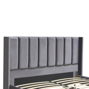 Κρεβάτι Υπέρδιπλο ArteLibre SEDONA Γκρι Ύφασμα Για Στρώμα 160x200cm - Image 4