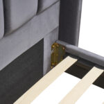 Κρεβάτι Υπέρδιπλο ArteLibre SEDONA Γκρι Ύφασμα 216x176x110cm (Στρώμα 160x200cm) - Image 6