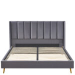 Κρεβάτι Υπέρδιπλο ArteLibre SEDONA Γκρι Ύφασμα 216x176x110cm (Στρώμα 160x200cm) - Image 8