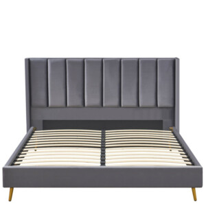 Κρεβάτι Υπέρδιπλο ArteLibre SEDONA Γκρι Ύφασμα Για Στρώμα 160x200cm - Image 8