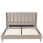 Κρεβάτι Υπέρδιπλο ArteLibre SEDONA Μπεζ Ύφασμα 216x176x110cm (Στρώμα 160x200cm) - Image 2