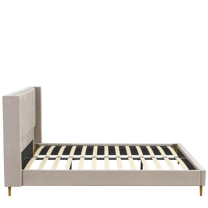 Κρεβάτι Υπέρδιπλο ArteLibre SEDONA Μπεζ Ύφασμα Για Στρώμα 160x200cm - Image 3