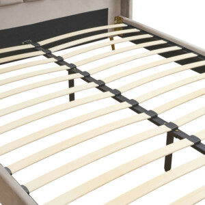 Κρεβάτι Υπέρδιπλο ArteLibre SEDONA Μπεζ Ύφασμα Για Στρώμα 160x200cm - Image 5