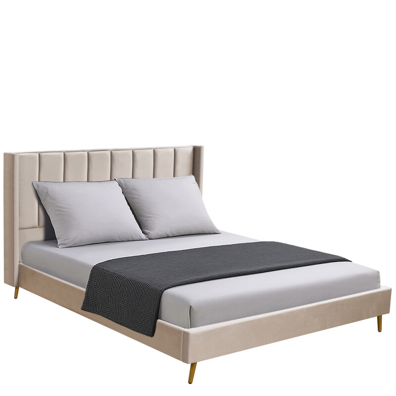 Κρεβάτι Υπέρδιπλο ArteLibre SEDONA Μπεζ Ύφασμα Για Στρώμα 160x200cm Κρεβάτι Υπέρδιπλο ArteLibre SEDONA Μπεζ Ύφασμα Για Στρώμα 160x200cm