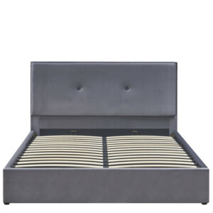 Κρεβάτι Υπέρδιπλο ArteLibre YUMA Γκρι Ύφασμα Για Στρώμα 160x200cm - Image 2