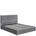 Κρεβάτι Υπέρδιπλο ArteLibre YUMA Γκρι Ύφασμα 214x1170x10cm (Στρώμα 160x200cm) - Image 4