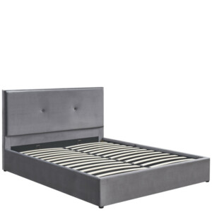 Κρεβάτι Υπέρδιπλο ArteLibre YUMA Γκρι Ύφασμα Για Στρώμα 160x200cm - Image 4