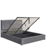 Κρεβάτι Υπέρδιπλο ArteLibre YUMA Γκρι Ύφασμα 214x1170x10cm (Στρώμα 160x200cm) - Image 5