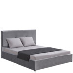 Κρεβάτι Υπέρδιπλο ArteLibre YUMA Γκρι Ύφασμα 214x1170x10cm (Στρώμα 160x200cm)