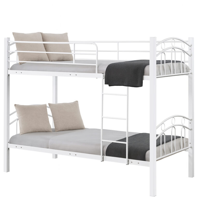 Κουκέτα ArteLibre KETCHUM Λευκό Μέταλλο 201x98x159cm (Στρώματα 90x190cm)