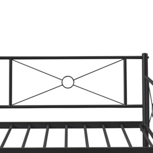 Καναπές Κρεβάτι ArteLibre CIMARRON Μαύρο Μέταλλο Για Στρώμα 90x190cm - Image 2