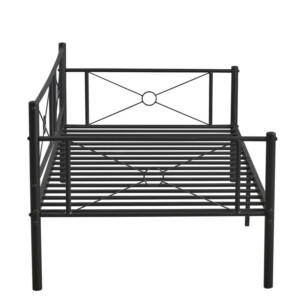 Καναπές Κρεβάτι ArteLibre CIMARRON Μαύρο Μέταλλο Για Στρώμα 90x190cm - Image 5