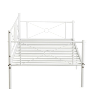 Καναπές Κρεβάτι ArteLibre CIMARRON Λευκό Μέταλλο Για Στρώμα 90x190cm - Image 2