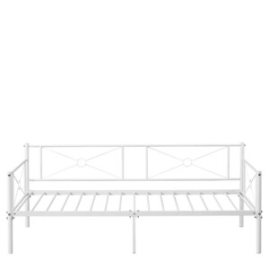 Καναπές Κρεβάτι ArteLibre CIMARRON Λευκό Μέταλλο Για Στρώμα 90x190cm - Image 3