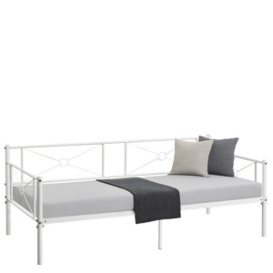 Καναπές Κρεβάτι ArteLibre CIMARRON Λευκό Μέταλλο Για Στρώμα 90x190cm