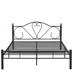 Κρεβάτι Υπέρδιπλο ArteLibre MOONRISE Μαύρο Μέταλλο Για Στρώμα 160x200cm - Image 3