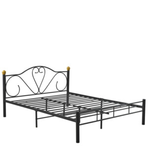 Κρεβάτι Υπέρδιπλο ArteLibre MOONRISE Μαύρο Μέταλλο Για Στρώμα 160x200cm - Image 4