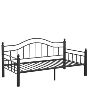 Καναπές Κρεβάτι ArteLibre PECOS Μαύρο Μέταλλο Για Στρώμα 90x190cm - Image 3