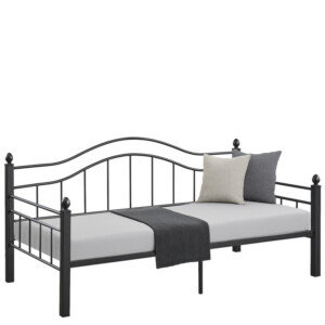 Καναπές Κρεβάτι ArteLibre PECOS Μαύρο Μέταλλο Για Στρώμα 90x190cm