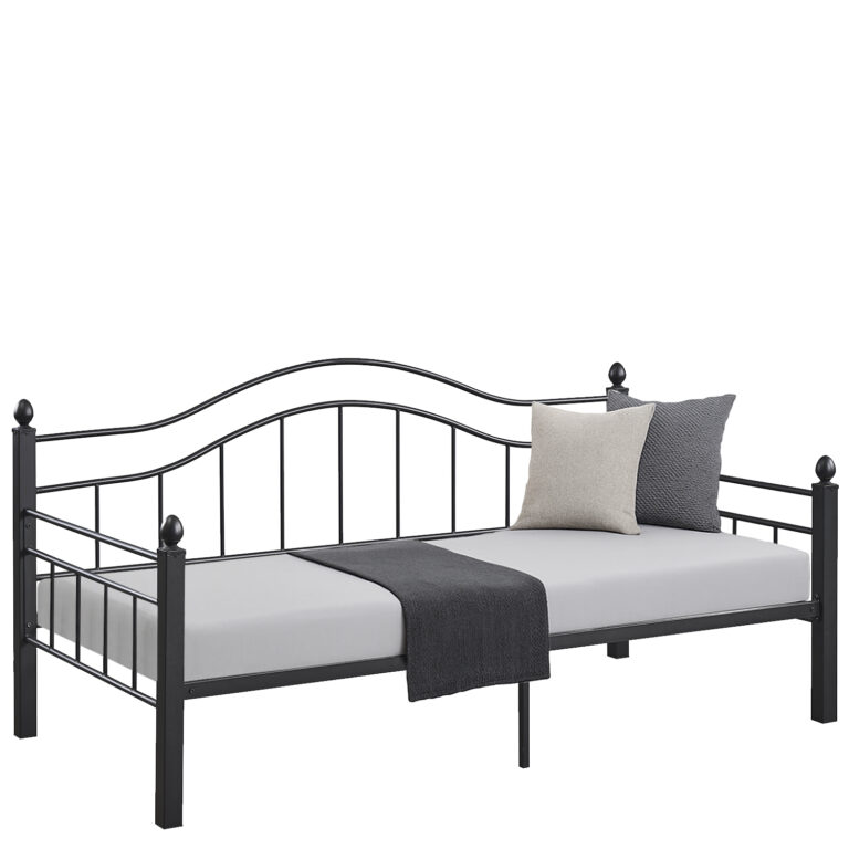 Καναπές Κρεβάτι ArteLibre PECOS Μαύρο Μέταλλο 200x98x99cm (Στρώμα 90x190cm)