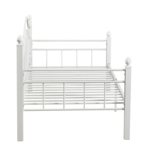 Καναπές Κρεβάτι ArteLibre PECOS Λευκό Μέταλλο Για Στρώμα 90x190cm - Image 3