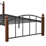 Κρεβάτι Μονό ArteLibre LARAMIE Μαύρο/Καρυδί Μέταλλο 210x98x76cm (Στρώμα 90x200cm) - Image 4