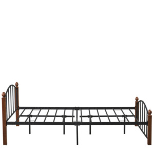 Κρεβάτι Ημίδιπλο ArteLibre LARAMIE Μαύρο/Καρυδί Μέταλλο Για Στρώμα 120x200cm - Image 3