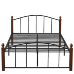 Κρεβάτι Ημίδιπλο ArteLibre LARAMIE Μαύρο/Καρυδί Μέταλλο 210x128x76cm (Στρώμα 120x200cm) - Image 4